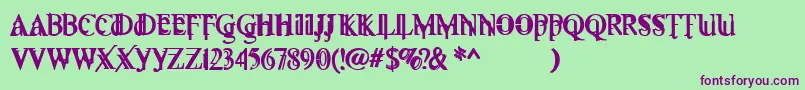 Fallenthyme Font – Purple Fonts on Green Background