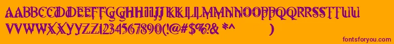 Fallenthyme Font – Purple Fonts on Orange Background