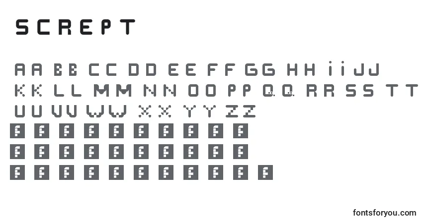 Police Scrept - Alphabet, Chiffres, Caractères Spéciaux