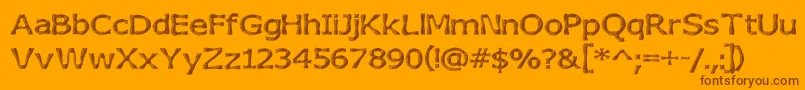 Heavytexture Font – Brown Fonts on Orange Background