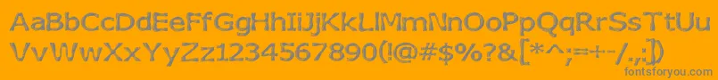 Fonte Heavytexture – fontes cinzas em um fundo laranja