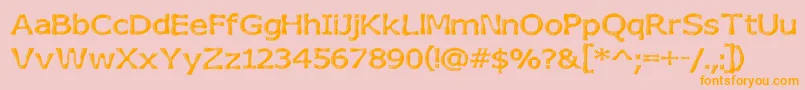 Heavytexture Font – Orange Fonts on Pink Background