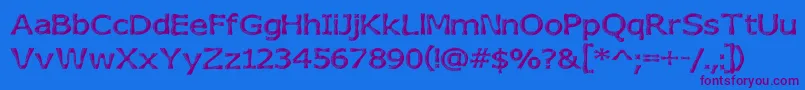 Heavytexture-Schriftart – Violette Schriften auf blauem Hintergrund