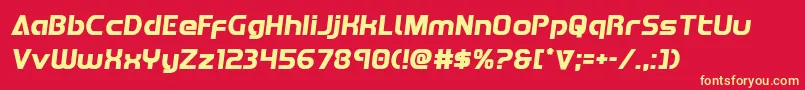 Redlinesemital Font – Yellow Fonts on Red Background