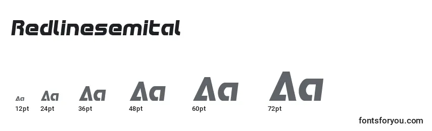 Redlinesemital Font Sizes
