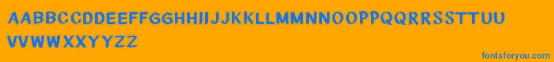 CfnationalstitchesRegular Font – Blue Fonts on Orange Background