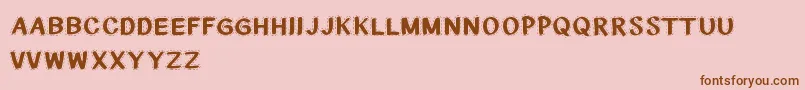 CfnationalstitchesRegular Font – Brown Fonts on Pink Background