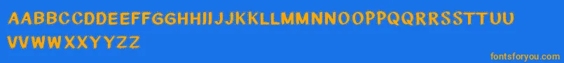 CfnationalstitchesRegular Font – Orange Fonts on Blue Background