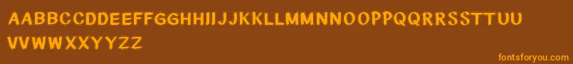 CfnationalstitchesRegular Font – Orange Fonts on Brown Background