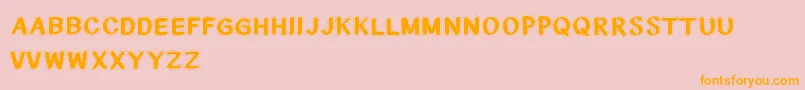 CfnationalstitchesRegular Font – Orange Fonts on Pink Background