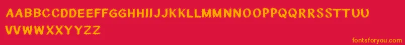 CfnationalstitchesRegular Font – Orange Fonts on Red Background