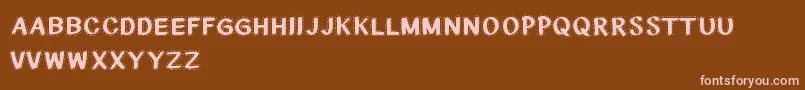 CfnationalstitchesRegular Font – Pink Fonts on Brown Background