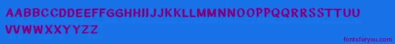 CfnationalstitchesRegular-Schriftart – Violette Schriften auf blauem Hintergrund