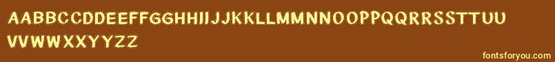 CfnationalstitchesRegular Font – Yellow Fonts on Brown Background