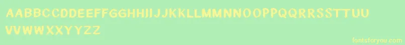 CfnationalstitchesRegular-Schriftart – Gelbe Schriften auf grünem Hintergrund