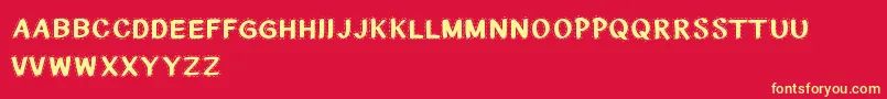 CfnationalstitchesRegular Font – Yellow Fonts on Red Background