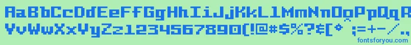 PixelIntv Font – Blue Fonts on Green Background