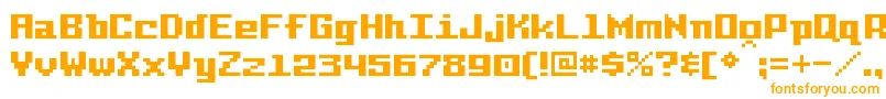 PixelIntv Font – Orange Fonts on White Background