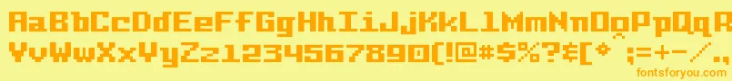PixelIntv Font – Orange Fonts on Yellow Background