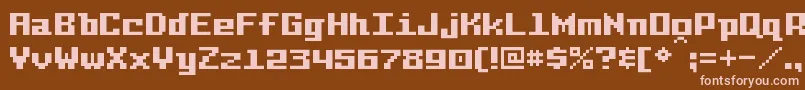 PixelIntv Font – Pink Fonts on Brown Background