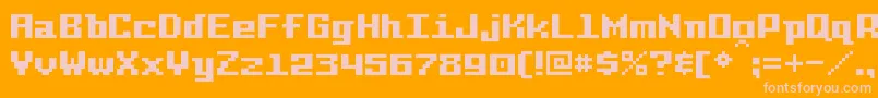 PixelIntv Font – Pink Fonts on Orange Background
