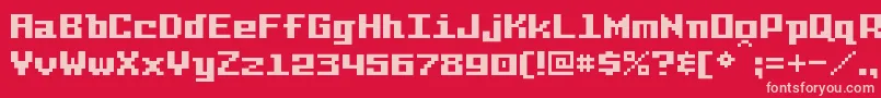 PixelIntv Font – Pink Fonts on Red Background