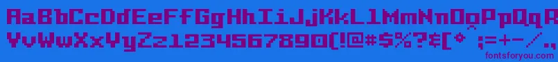 PixelIntv Font – Purple Fonts on Blue Background