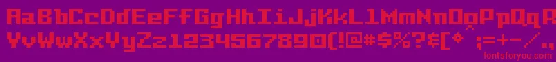 PixelIntv Font – Red Fonts on Purple Background