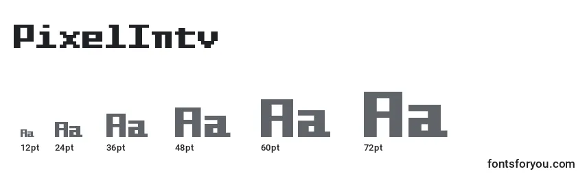 Размеры шрифта PixelIntv
