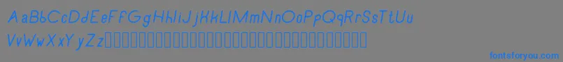 Fonte RecinosscriptItalic – fontes azuis em um fundo cinza