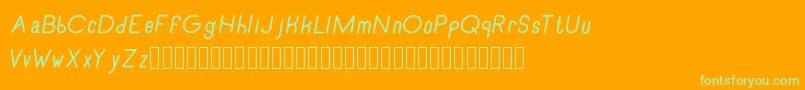 RecinosscriptItalic Font – Green Fonts on Orange Background