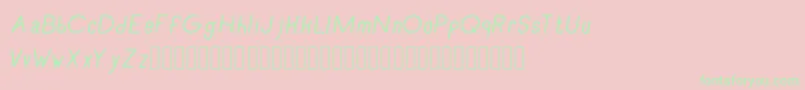 RecinosscriptItalic Font – Green Fonts on Pink Background