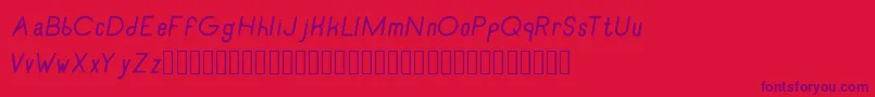 RecinosscriptItalic Font – Purple Fonts on Red Background
