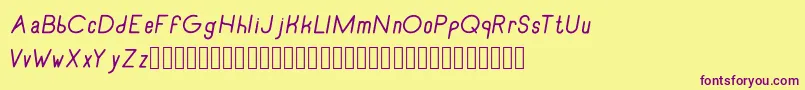 RecinosscriptItalic Font – Purple Fonts on Yellow Background