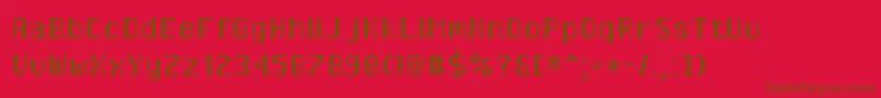 Fonte Pixeloperatorhb – fontes marrons em um fundo vermelho