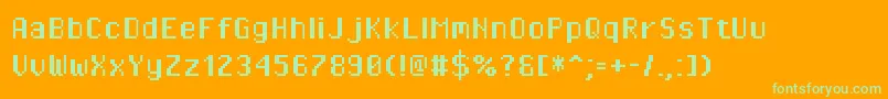 Pixeloperatorhb Font – Green Fonts on Orange Background