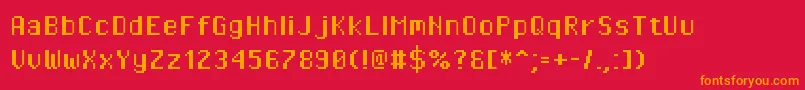 Pixeloperatorhb Font – Orange Fonts on Red Background
