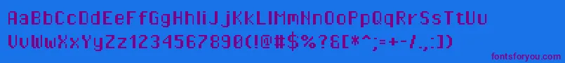 フォントPixeloperatorhb – 紫色のフォント、青い背景