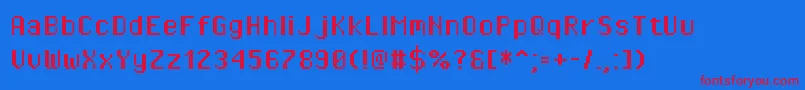 Pixeloperatorhb Font – Red Fonts on Blue Background