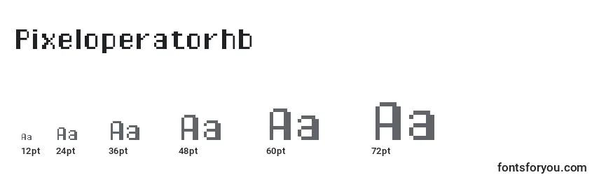 Größen der Schriftart Pixeloperatorhb