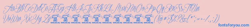 PlatesnaperyPersonaluse Font – Blue Fonts on Pink Background