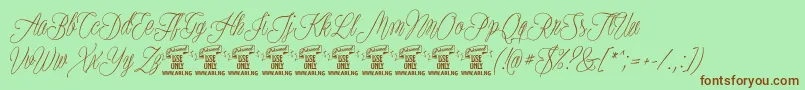 PlatesnaperyPersonaluse Font – Brown Fonts on Green Background
