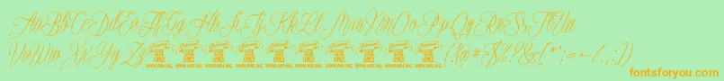 PlatesnaperyPersonaluse Font – Orange Fonts on Green Background