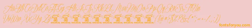 PlatesnaperyPersonaluse Font – Orange Fonts on Pink Background