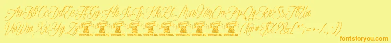 PlatesnaperyPersonaluse Font – Orange Fonts on Yellow Background