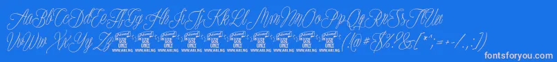 PlatesnaperyPersonaluse Font – Pink Fonts on Blue Background