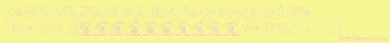 PlatesnaperyPersonaluse Font – Pink Fonts on Yellow Background