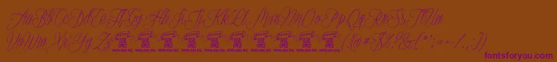 PlatesnaperyPersonaluse Font – Purple Fonts on Brown Background