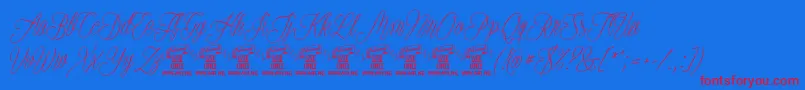 PlatesnaperyPersonaluse Font – Red Fonts on Blue Background