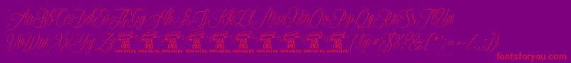 PlatesnaperyPersonaluse-Schriftart – Rote Schriften auf violettem Hintergrund